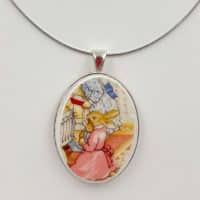 Oval Vintage Bunnykins pendant