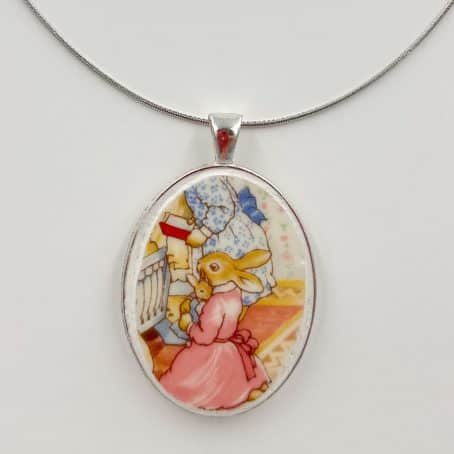 Oval Vintage Bunnykins pendant