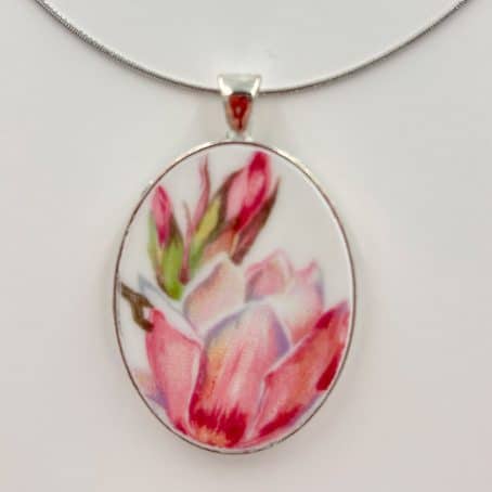 Oval Vintage China Pendant