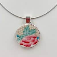 Round Vintage china Pendant