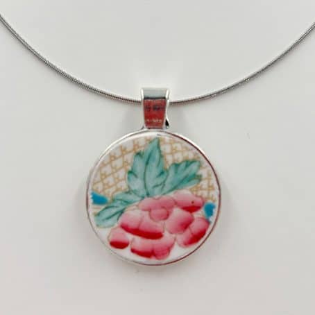 Round Vintage china Pendant