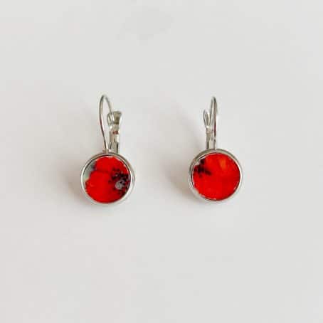Vintage china Poppies earrings